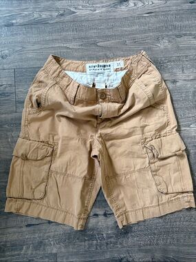 urban pipeline Khaki Cargo Shorts with Multiple Pockets